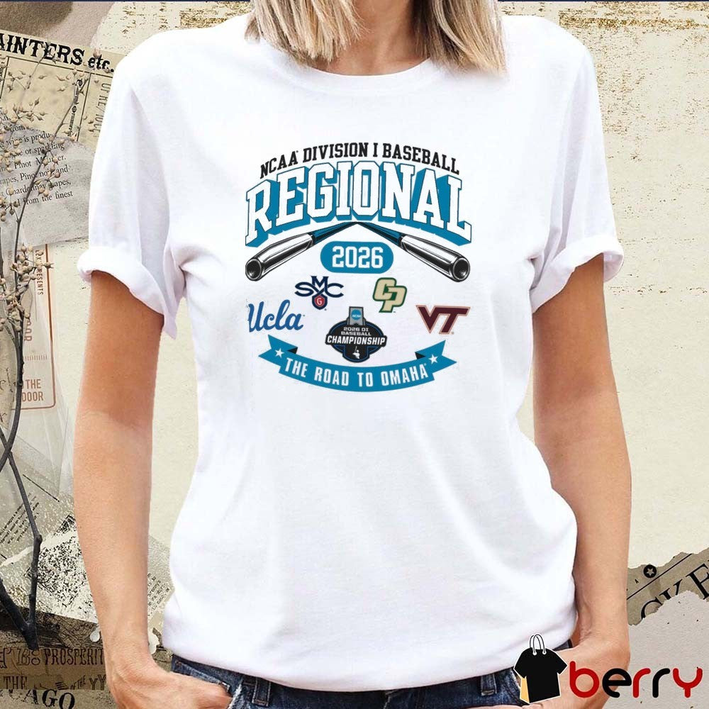 2026 NCAA Division I Baseball Regional UCLA The Road To Omaha Logos t-shirt