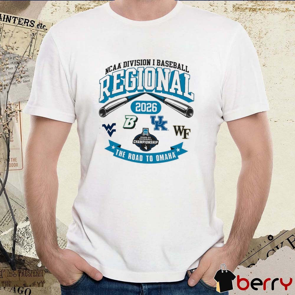 2026 NCAA Division I Baseball Regional West Virginia The Road To Omaha Logos t-shirt
