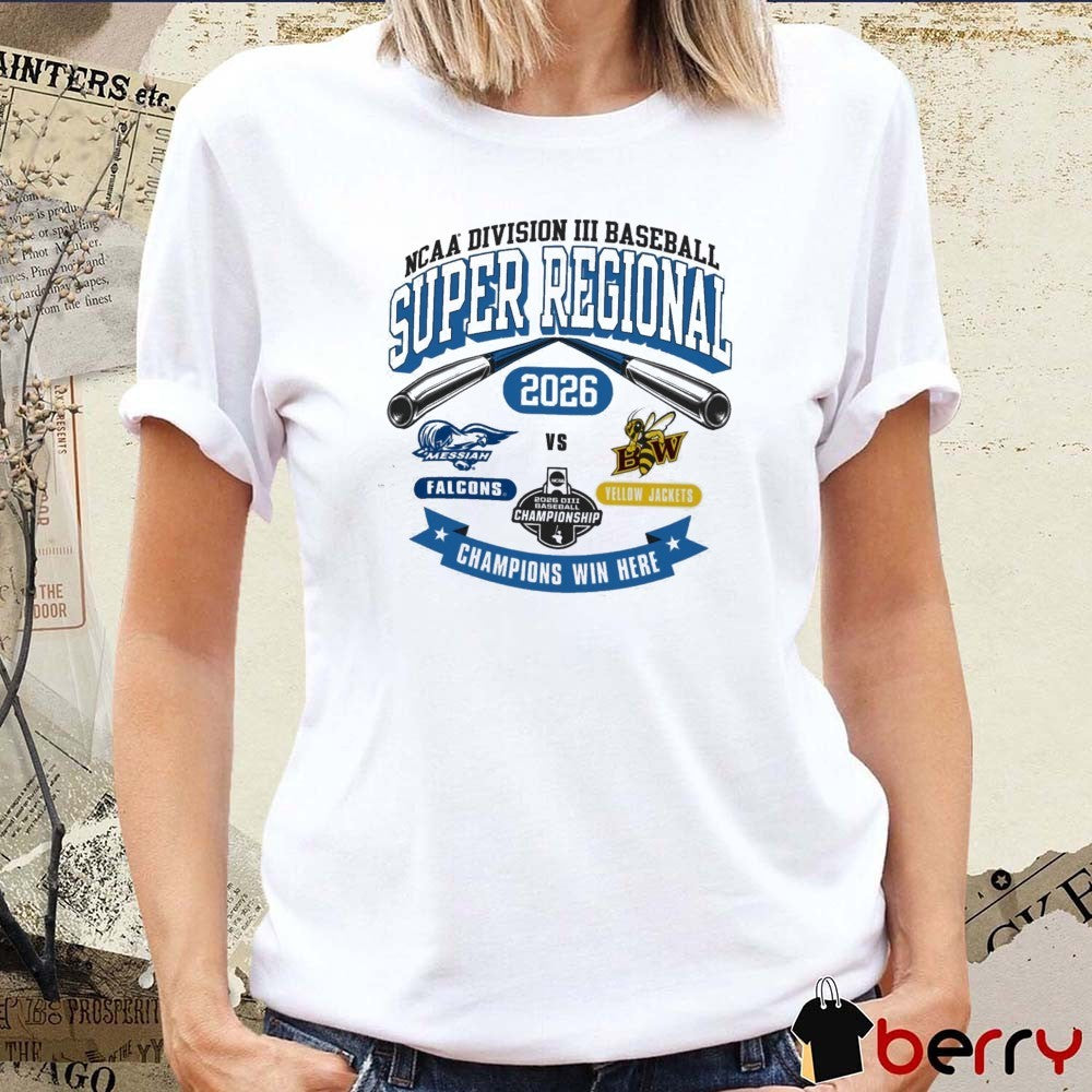 2026 NCAA Division III Baseball Super Regional Baldwin Wallace Falcons Vs Yellow Jackets t-shirt