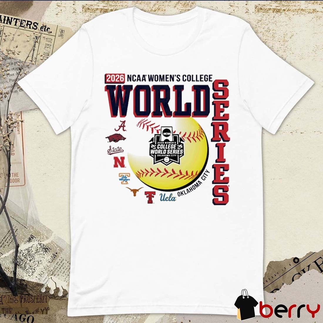 2026 NCAA Women’s College World Series 8 Team Oklahoma City Logos t-shirt