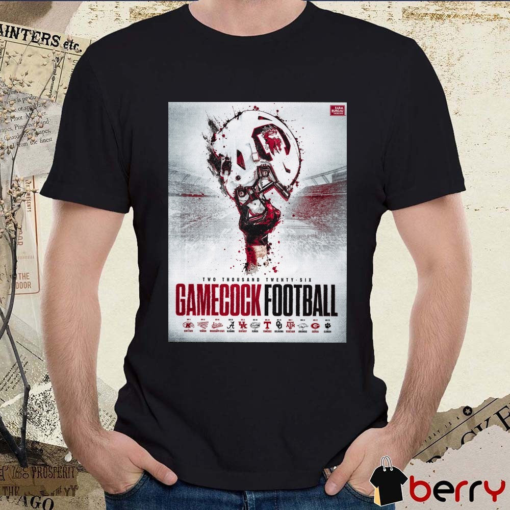2026 South Carolina Gamecocks Football Schedule Highlight Alabama, Georgia, and Clemson Poster t-shirt