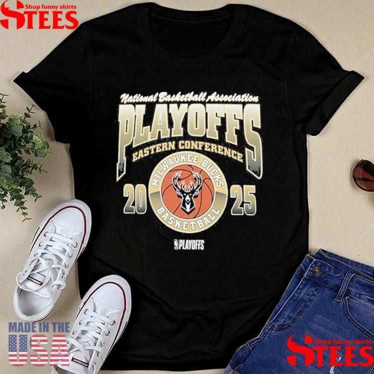 47 Milwaukee Bucks Black 2025 Playoff Participant Franklin Shirts