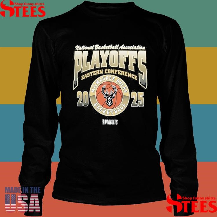 47 Milwaukee Bucks Black 2025 Playoff Participant Franklin Shirts