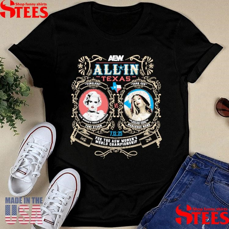 AEW ALL IN 2025 Matchup Toni Storm vs Mercedes Moné T-shirt