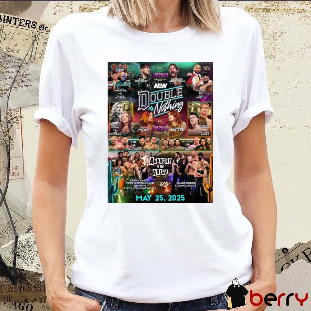 AEW Double or Nothing 2025 Anarchy in the arena May 25 2025 neon light Poster t-shirt
