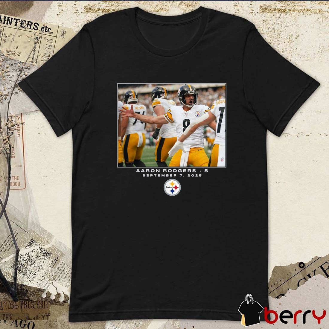 Aaron Rodgers Pittsburgh Steelers NFL Flash Features Week 1 September 7 2025 t-shirt