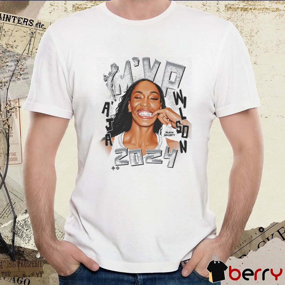 A’ja Wilson Las Vegas Aces Playa Society WNBA 2024 MVP t-shirt