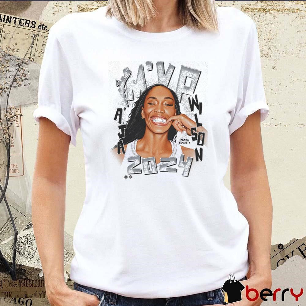 A’ja Wilson Las Vegas Aces Playa Society WNBA 2024 MVP t-shirt