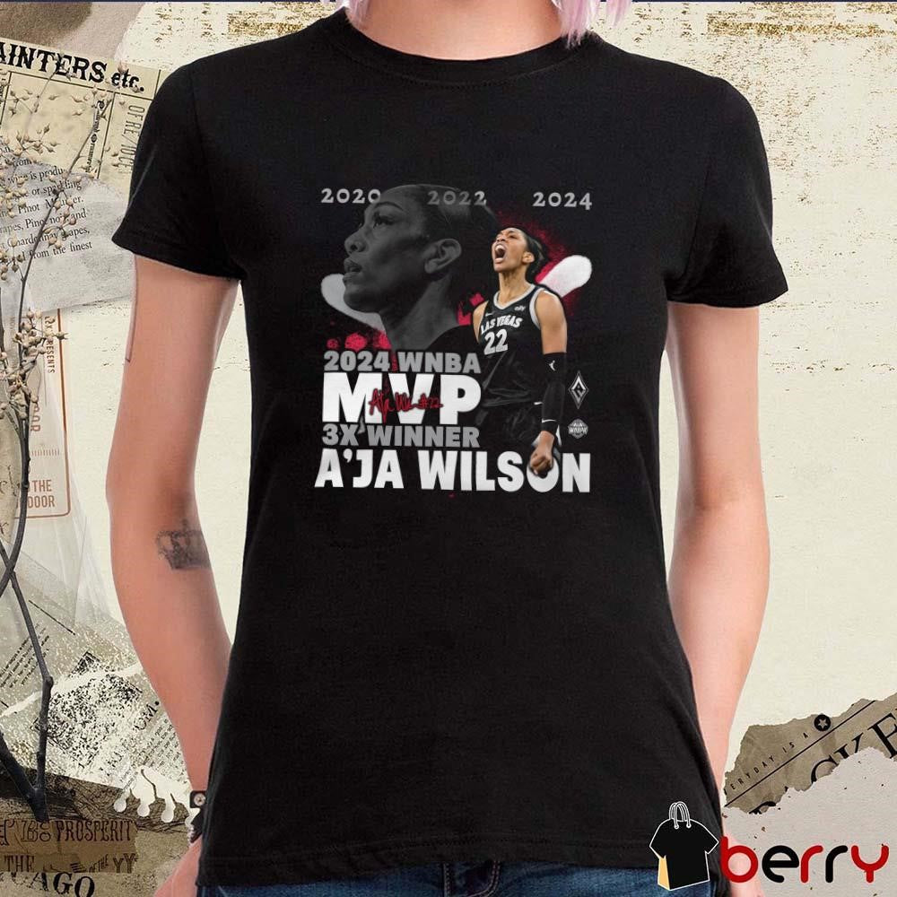 A’ja Wilson Las Vegas Aces Stadium Essentials 2024 WNBA MVP 3X Winner Graphic t-shirt