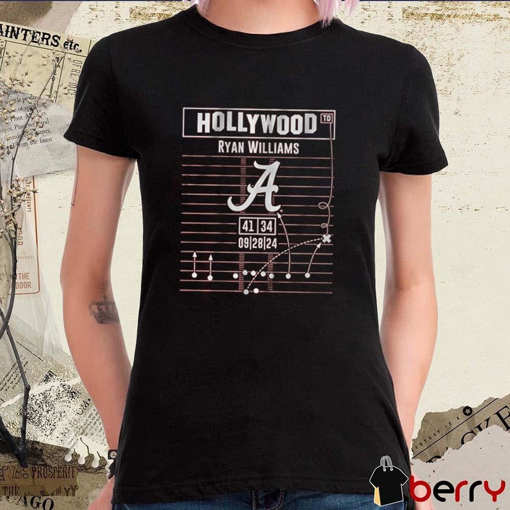 Alabama Football Ryan Williams Hollywood Ending Play Diagram 2024 t-shirt