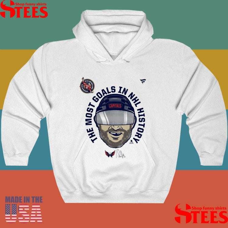 Alexander Ovechkin Washington Capitals Nhl All-time Leading Goal Scorer Gr8 Caricature Fleece Pullover Shirts