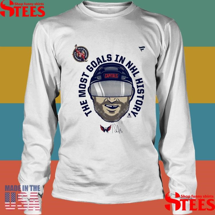 Alexander Ovechkin Washington Capitals Nhl All-time Leading Goal Scorer Gr8 Caricature Fleece Pullover Shirts