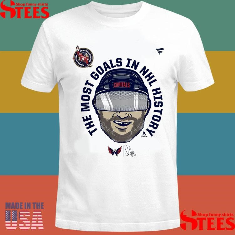 Alexander Ovechkin Washington Capitals Nhl All-time Leading Goal Scorer Gr8 Caricature Fleece Pullover Shirts