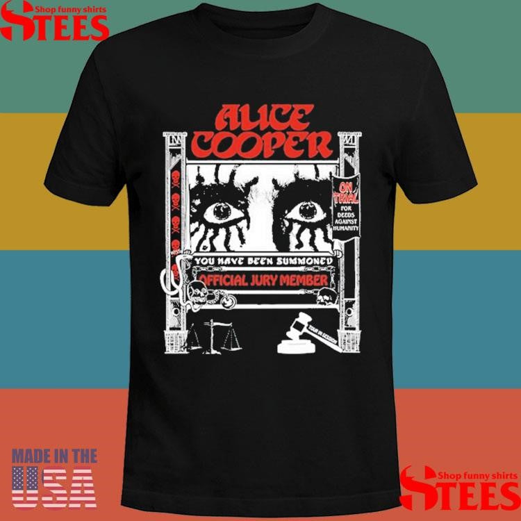 Alice Cooper Jury Summons Itinerary T-shirt