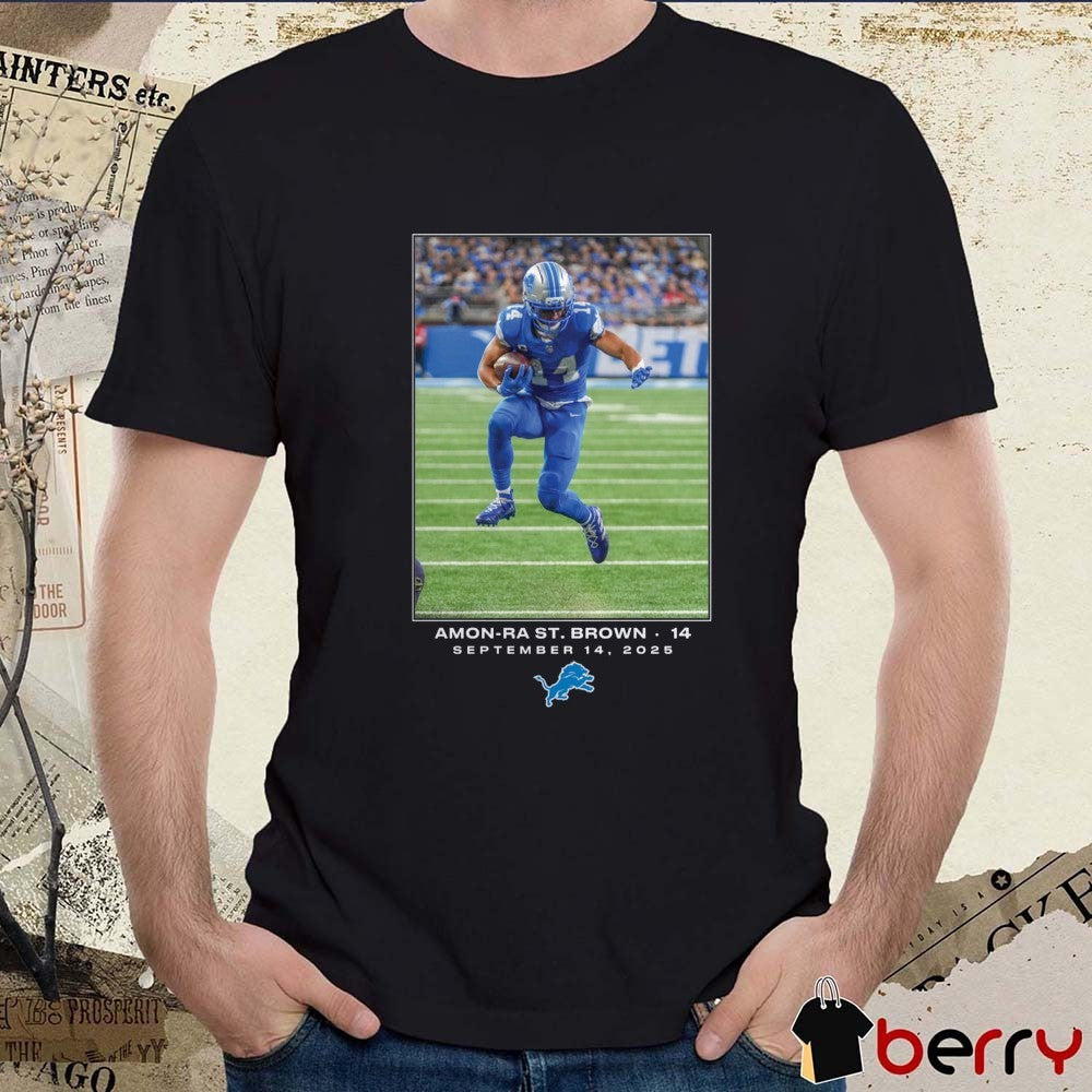 Amon-Ra St. Brown Detroit Lions NFL Flash Features Week 2 September 14 2025 t-shirt