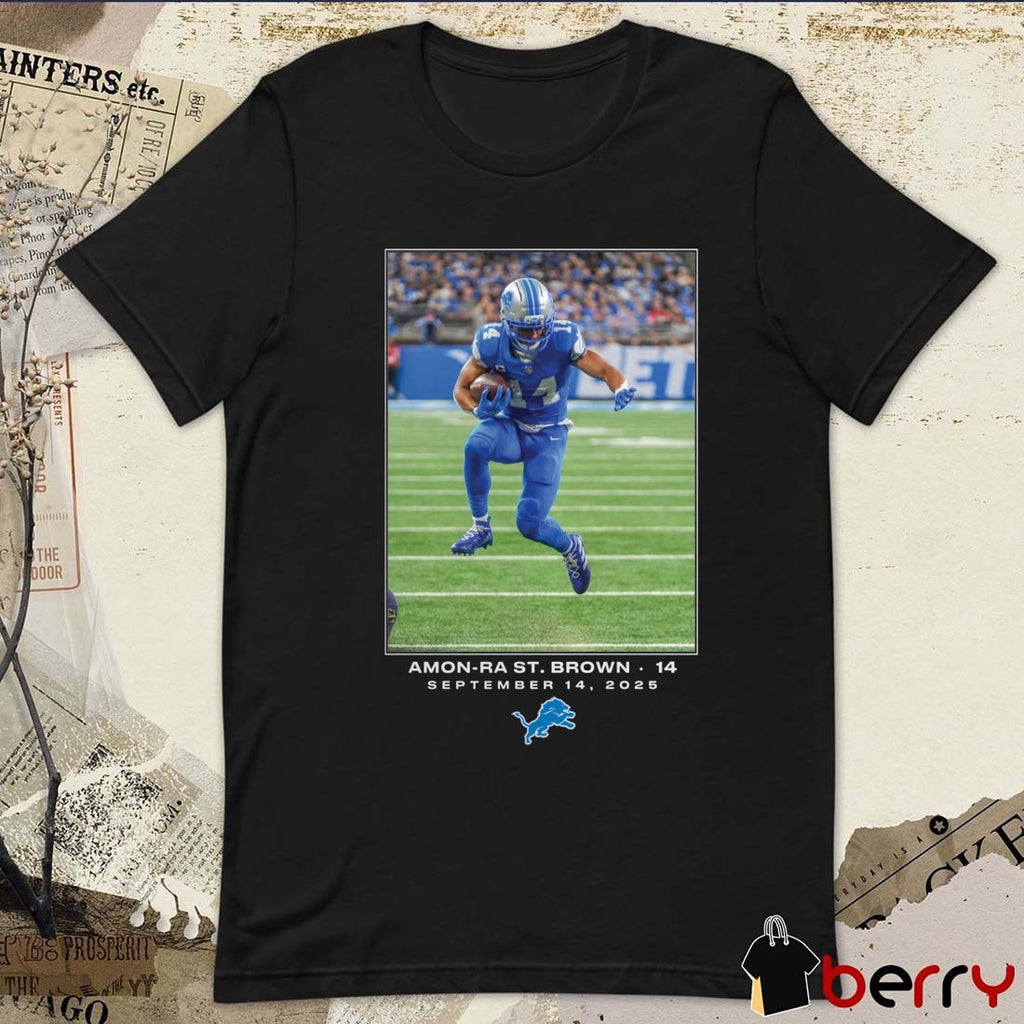 Amon-Ra St. Brown Detroit Lions NFL Flash Features Week 2 September 14 2025 t-shirt