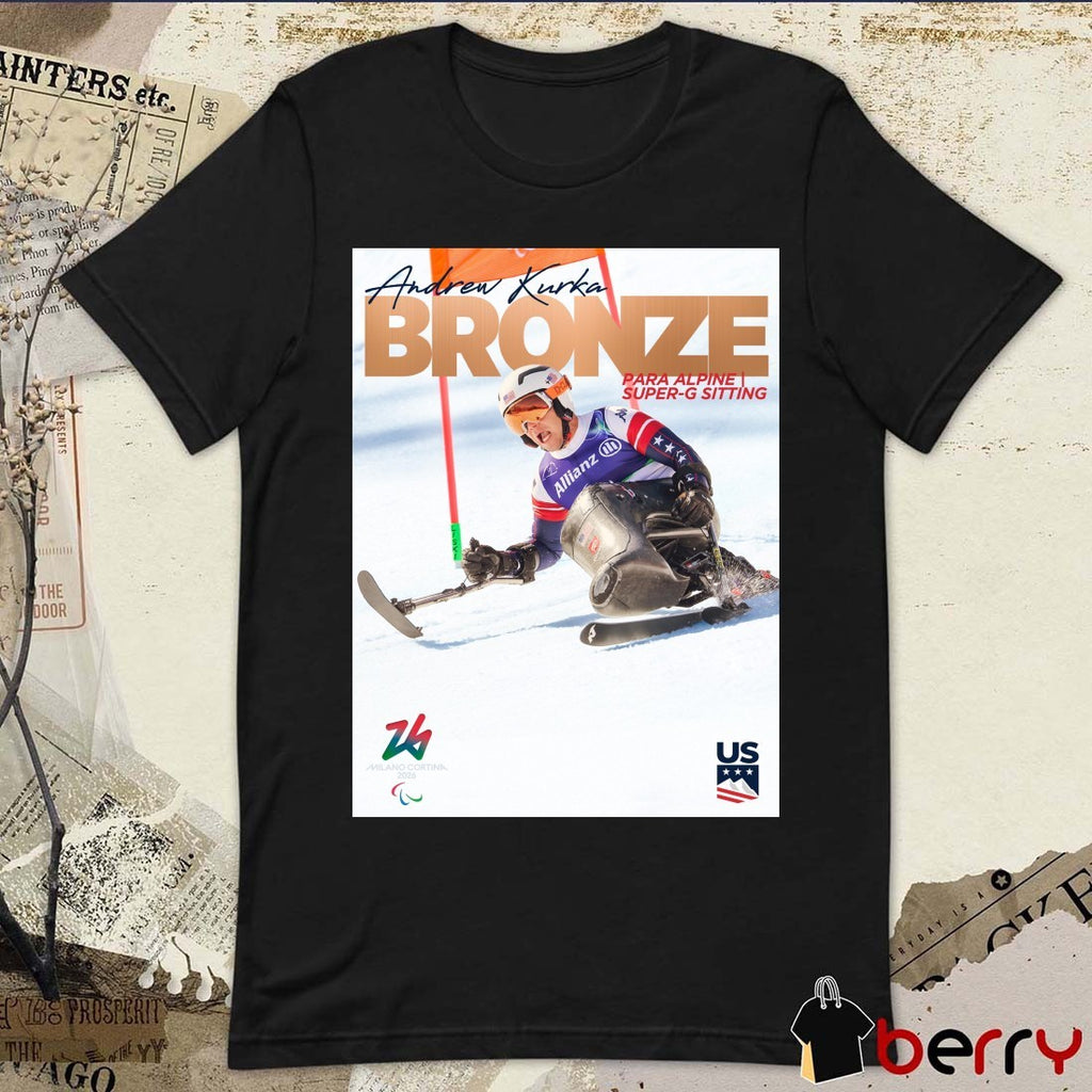 Andrew Kurka Bronze Medal Para Alpine Super-G Sitting Poster t-shirt