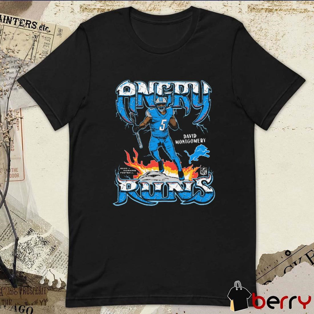 Angry Runs 2024 Detroit Lions David Montgomery Good Morning Football t-shirt