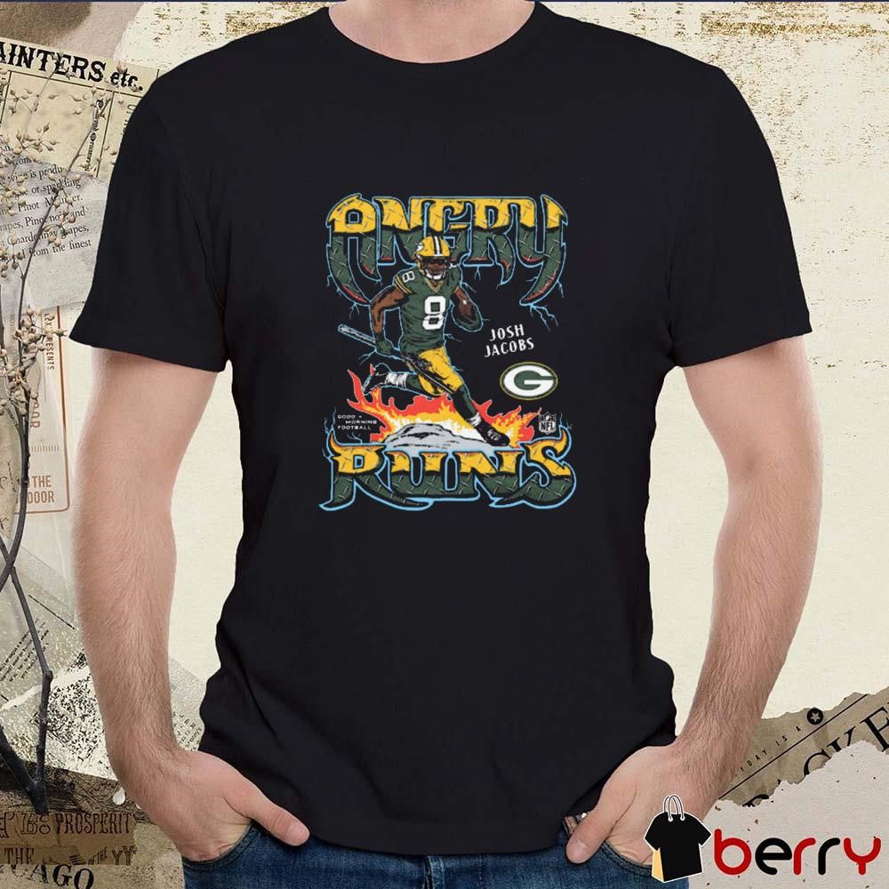 Angry Runs 2024 Green Bay Packers NFL Josh Jacobs Painting t-shirt