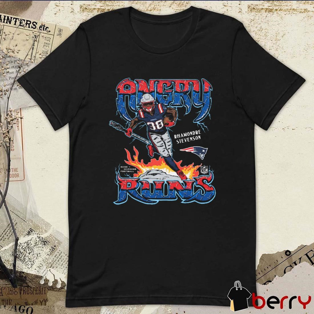 Angry Runs 2024 New England Patriots Rhamondre Stevenson t-shirt