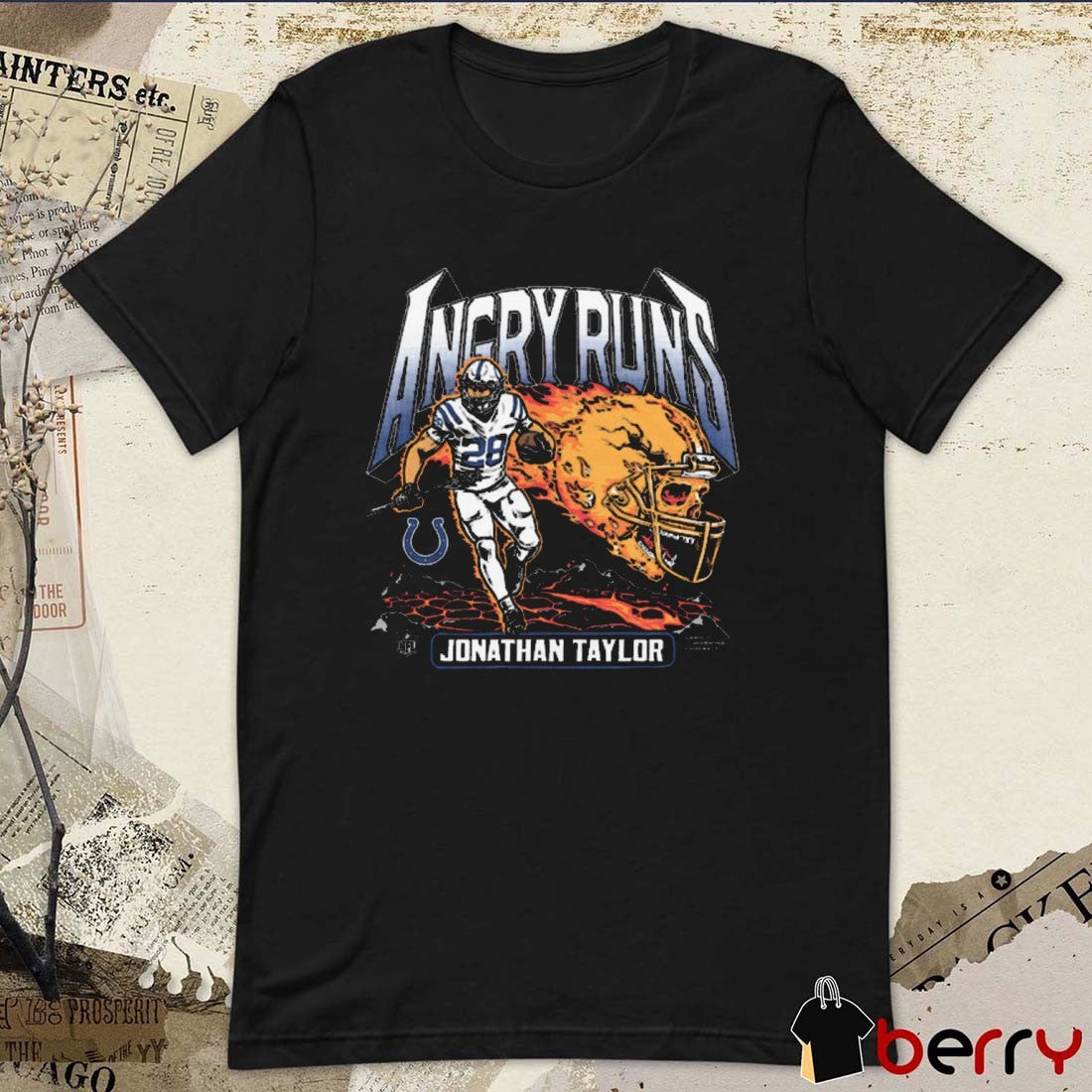 Angry Runs 2025 Indianapolis Colts Football NFL Jonathan Taylor Graphic t-shirt