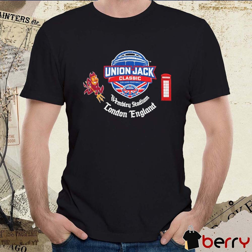 Arizona State Sun Devils UJC Sparky PB Union Jack Classic College Football Wembley Stadium London England t-shirt