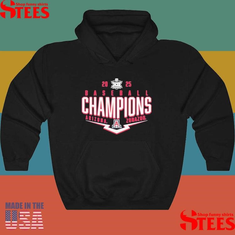 Arizona Wildcats 2025 Big 12 Baseball Conference Tournament Champions Playoff Pitch Shirts