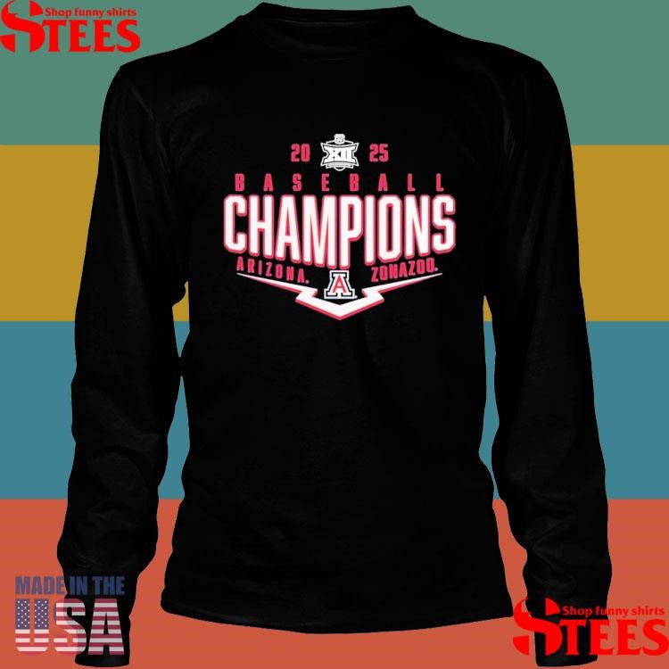 Arizona Wildcats 2025 Big 12 Baseball Conference Tournament Champions Playoff Pitch Shirts