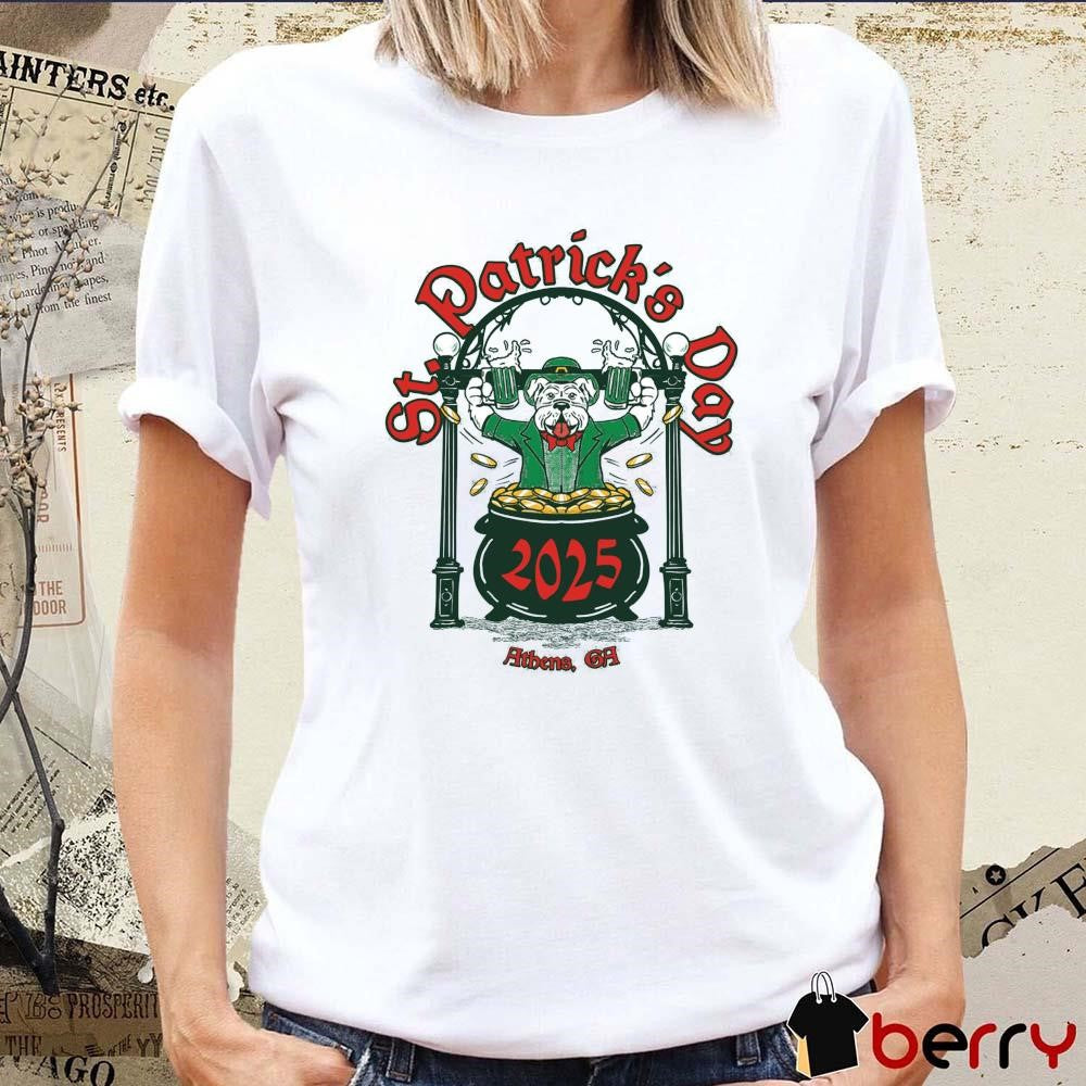 Athens GA Saint Patrick’s Day 2025 Bulldog Graphic t-shirt