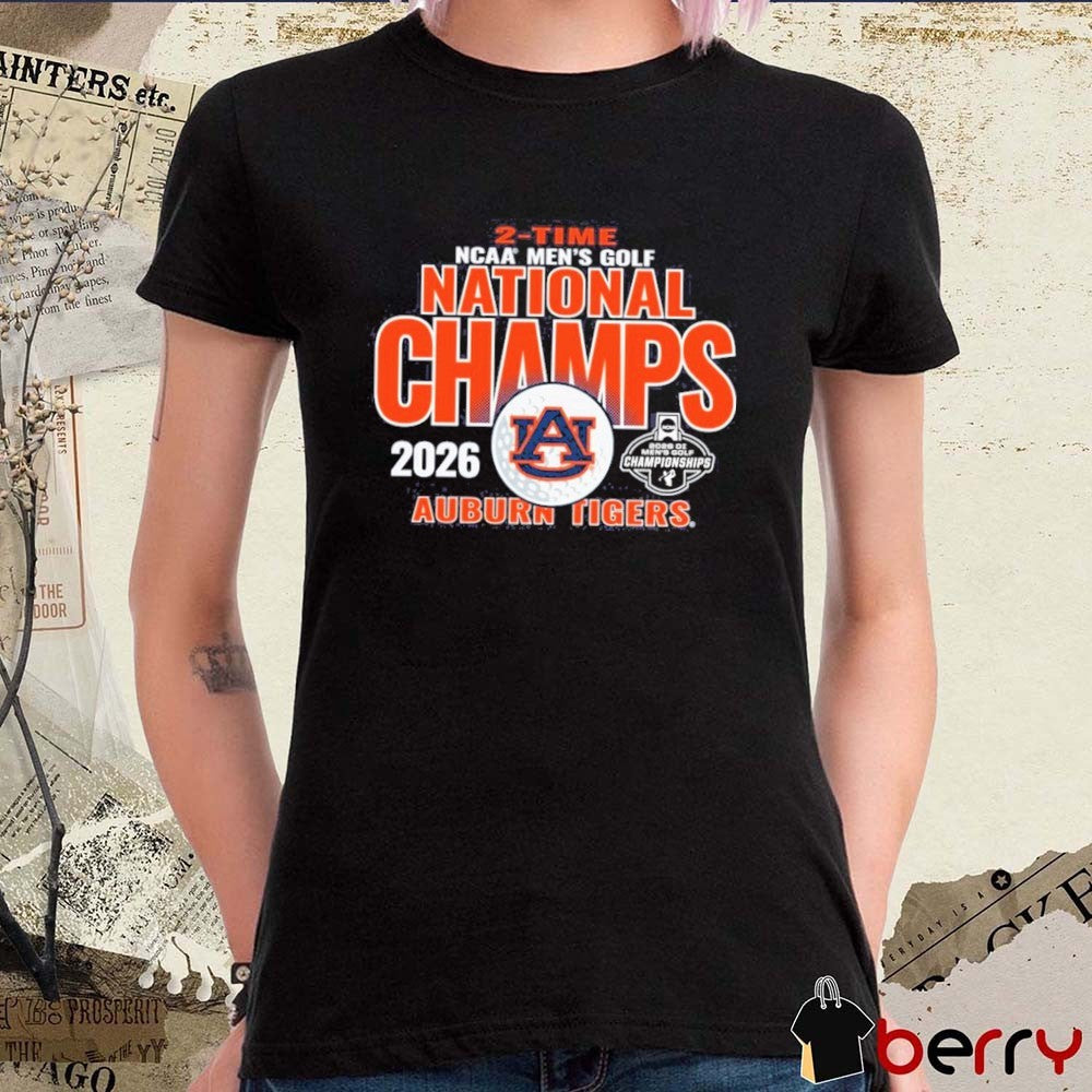 Auburn Tigers 2026 2-Time NCAA Men’s Golf National Champions t-shirt