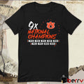 Auburn Tigers Football NCAA Nine Time National Champions 1910-2010 t-shirt