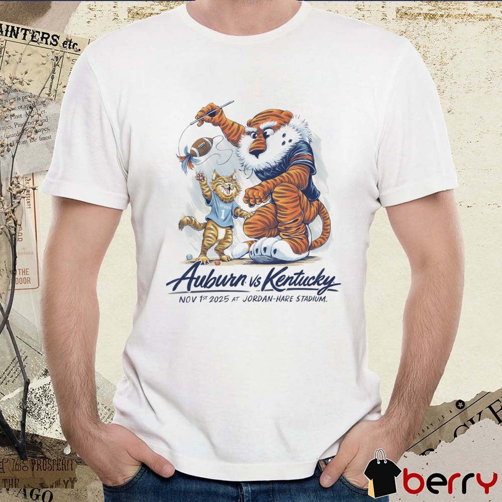 Auburn Tigers vs. Kentucky Wildcats November 1st 2025 At Jordan-Hare Stadium Mascot t-shirt