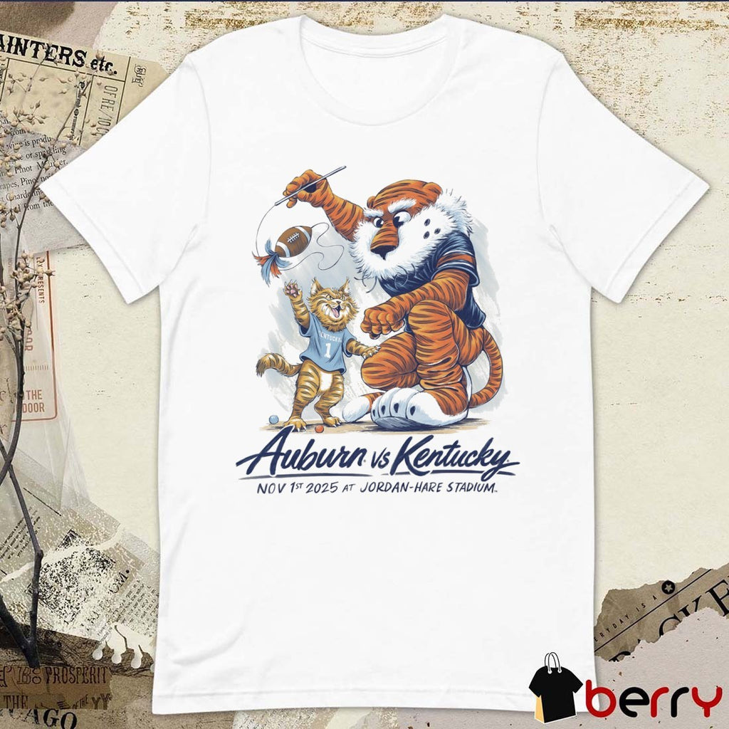 Auburn Tigers vs. Kentucky Wildcats November 1st 2025 At Jordan-Hare Stadium Mascot t-shirt