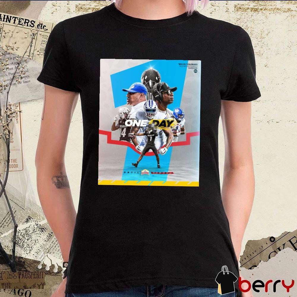 BYU Cougars Vs Colorado Buffaloes Dec 28 Alamodome One Day Until Kickoff Valero Alamo Bowl Poster t-shirt