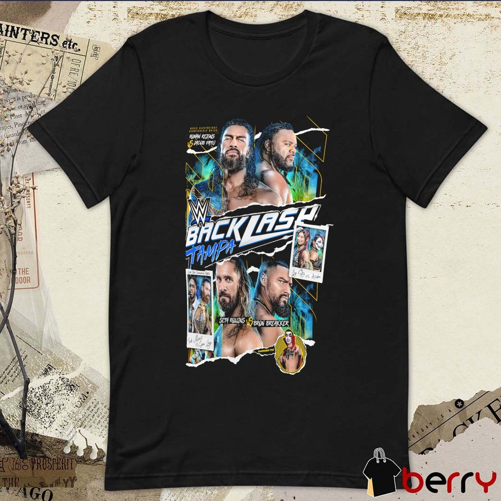 Backlash 2026 Tampa Roman Reigns Vs Jacob Fatu, Seth Rollins Vs Bron Breakker WWE t-shirt