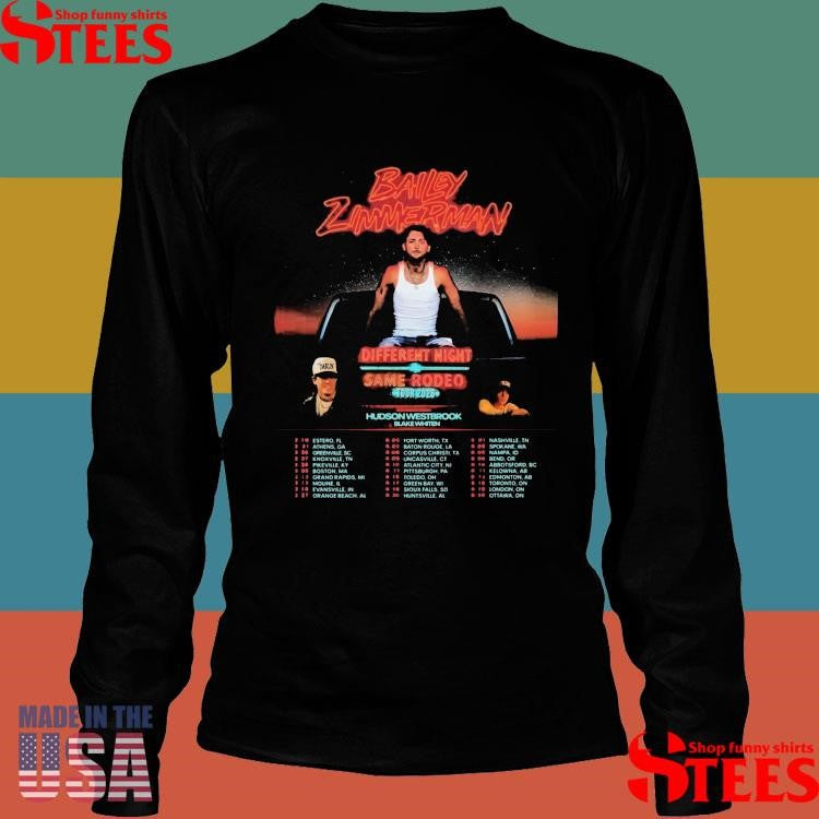 Bailey Zimmerman Different Night Same Rodeo Tour 2026 T-shirt