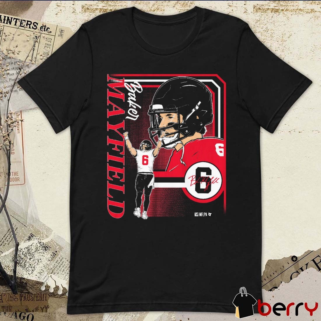 Baker Mayfield Collage Frame Tampa Bay Buccaneers NFL Signature t-shirt