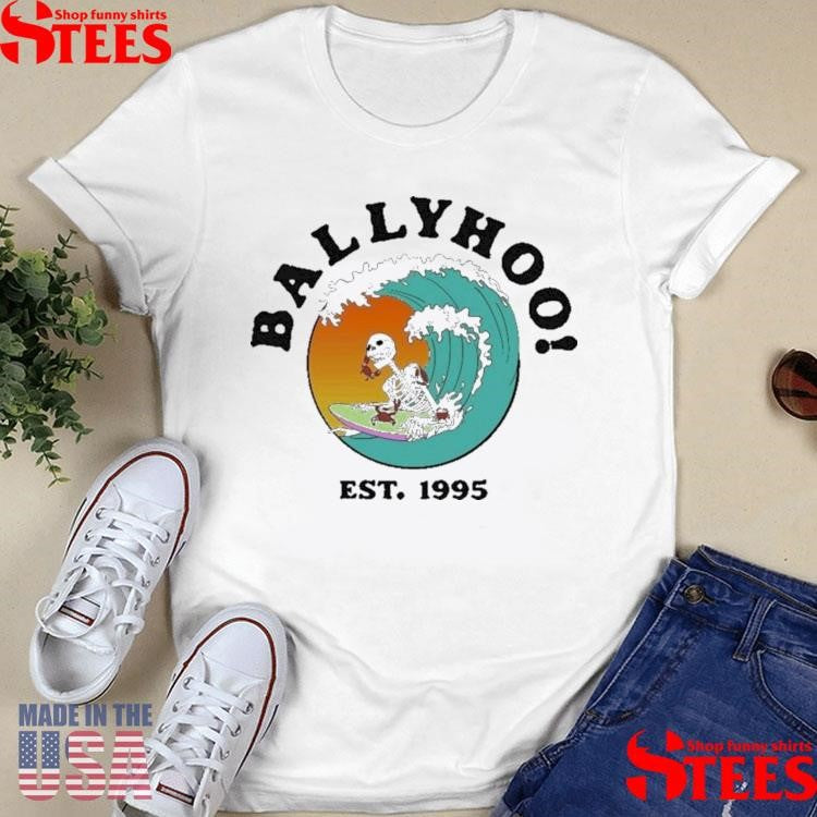 Ballyhoo! Crab Bait Est 1995 Skeleton Surf T-shirt