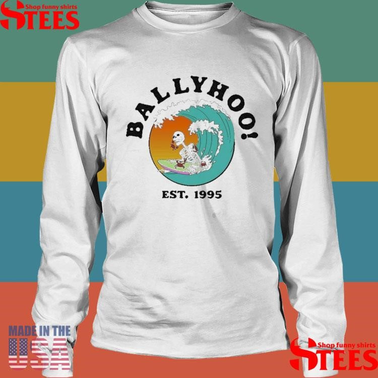 Ballyhoo! Crab Bait Est 1995 Skeleton Surf T-shirt