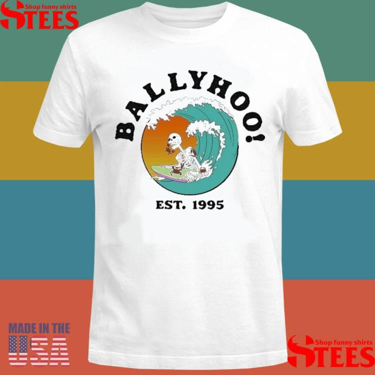 Ballyhoo! Crab Bait Est 1995 Skeleton Surf T-shirt