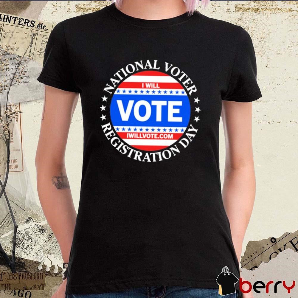 Barack Obama National Voter Registration Day I Will Vote t-shirt