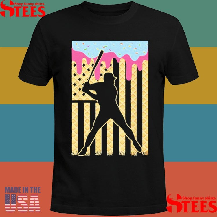 Baseball Ice Cream Drip Shirts