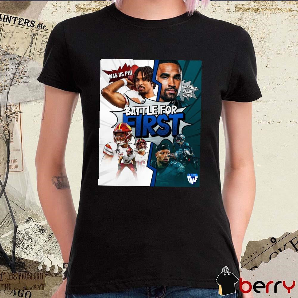 Battle For First Washington Commanders vs. Philadelphia Eagles NFL Poster t-shirt