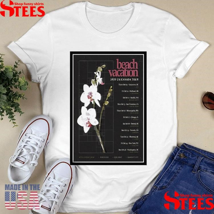 Beach Vacation Us Canada Tour 2025 T-shirt