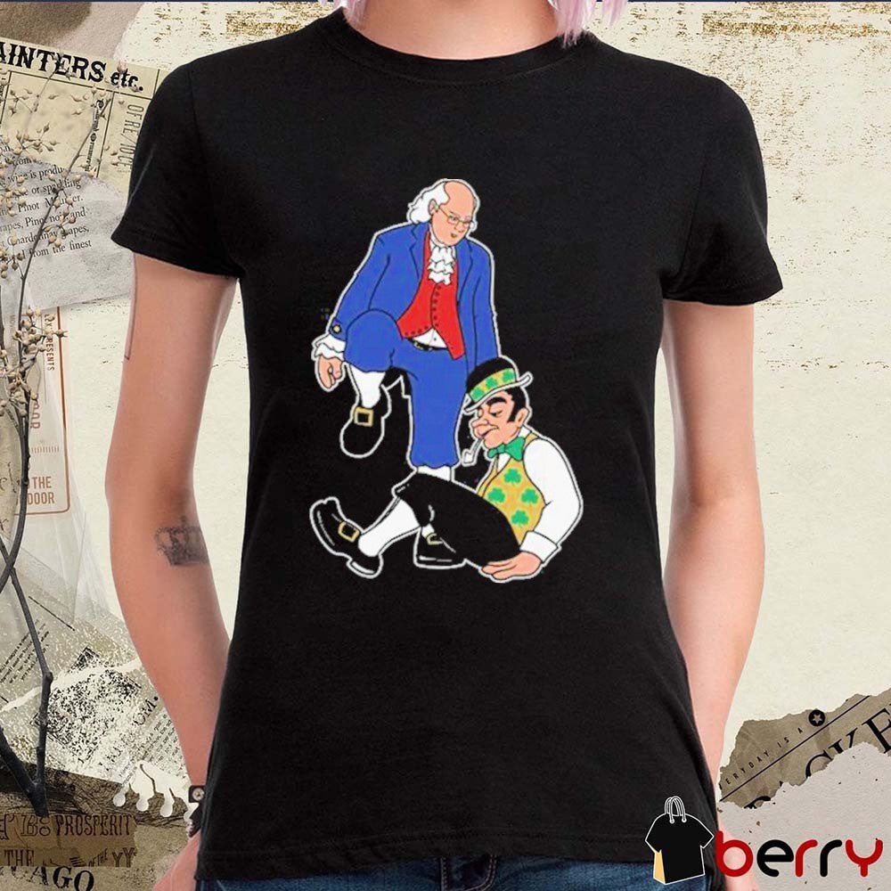 Ben Franklin Stepover Philadelphia 76ers Vs Boston Celtics Mascot t-shirt