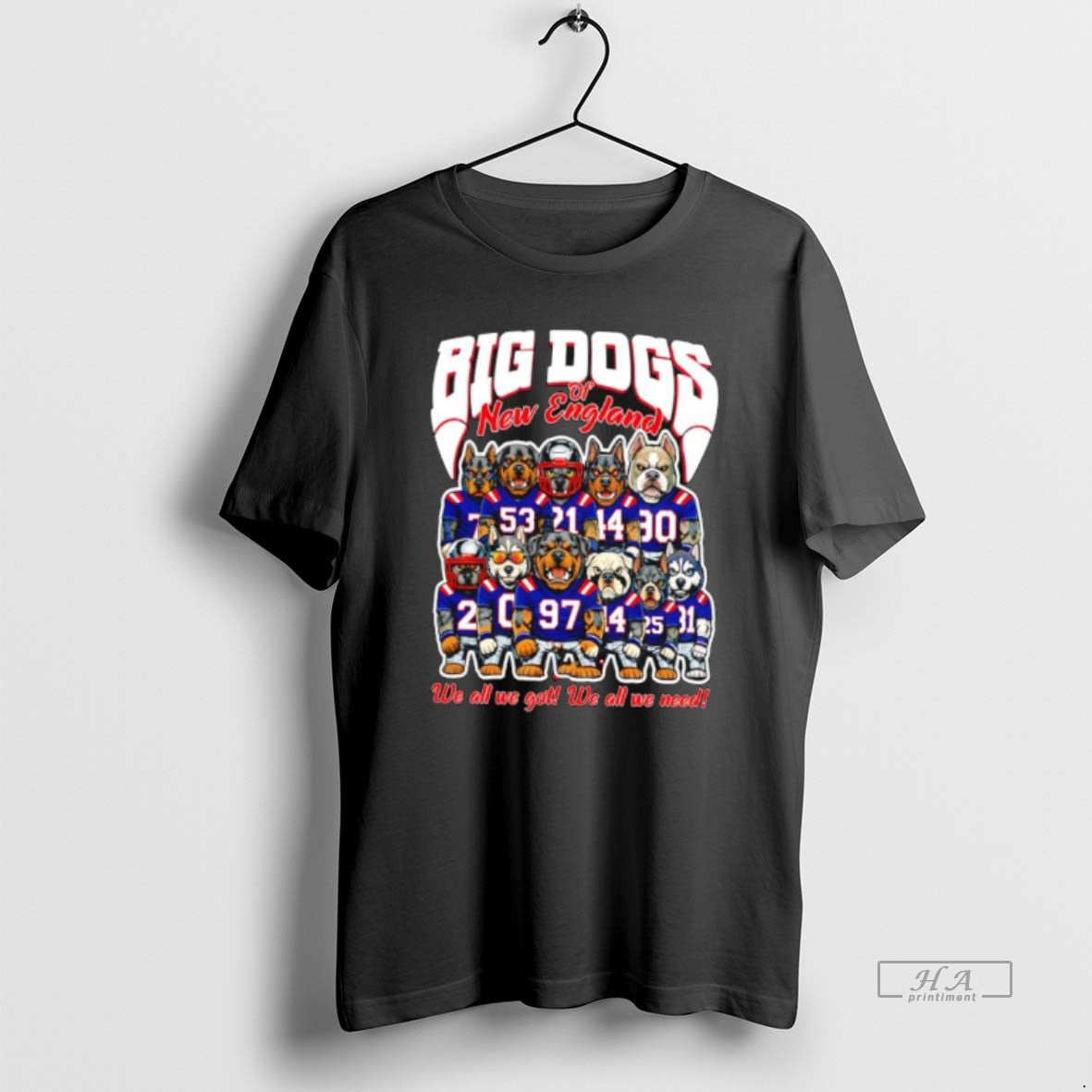 Official Big Dogs Of New England We All We Got We All We Need T-Shirts, Hoodie, Sweatshirt | CiraTrend.com