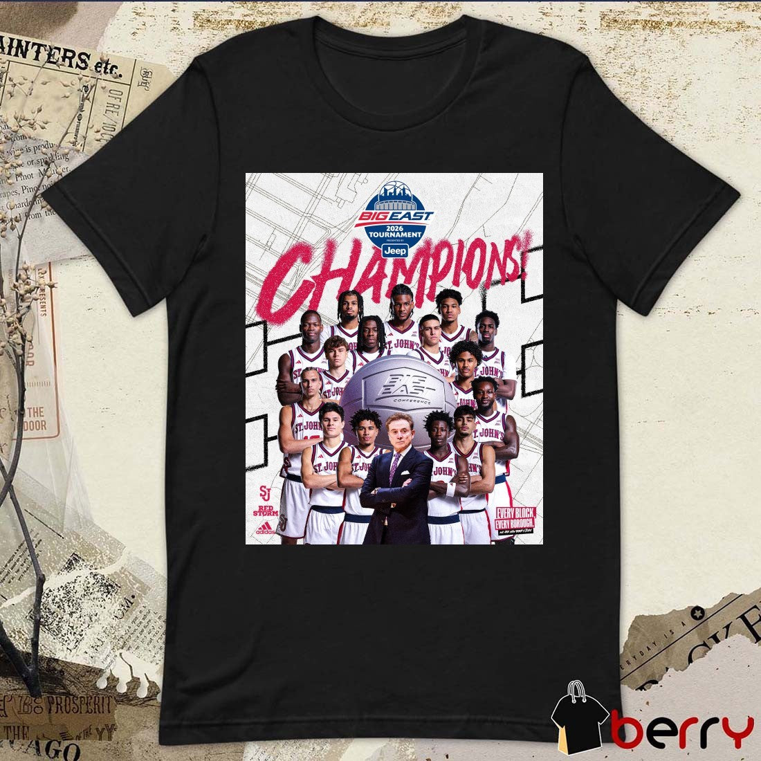 Big East MBB 2026 Tournament Back To Back Champions St. John’s Men’s Basketball Poster t-shirt