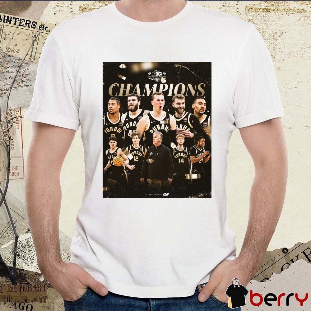 Big Ten Champions Purdue Boilermakers Men’s Basketball Of The Midwest Poster t-shirt