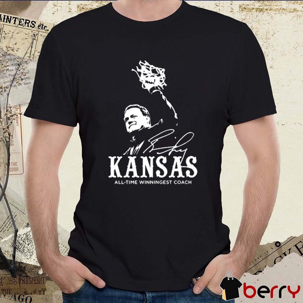 Bill Self Kansas Jayhawks All Time Winningest Coach Signature t-shirt