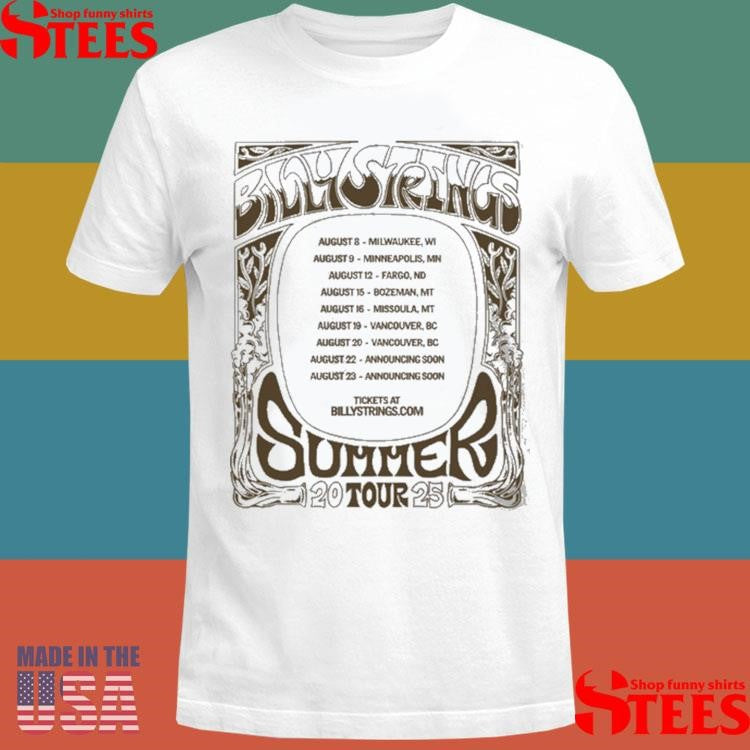 Billy Strings Summer Tour August 2025 Shirts